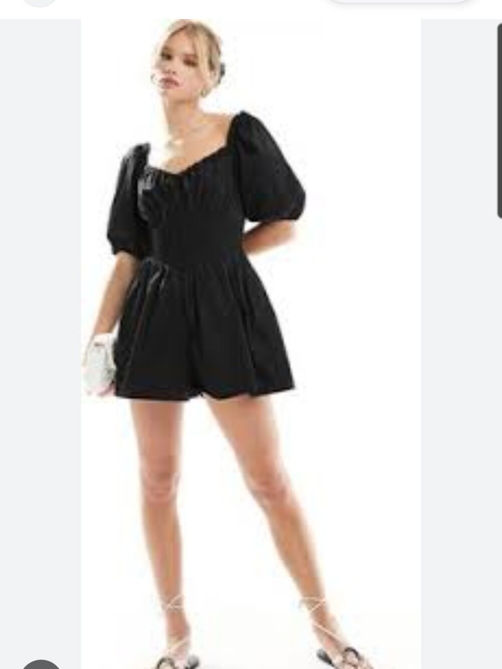 Brand New Black Puff Sleeve Romper